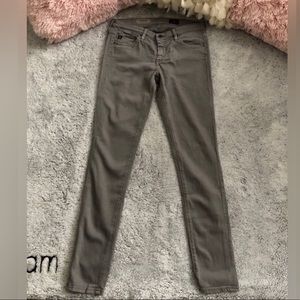 AG gray ankle skinnies
